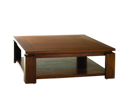 Table basse carrée LAUREN en bois Mindi 90x90cm