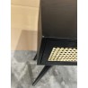 SECONDE MAIN - Console noire bois 2 tiroirs cannage ANGELO
