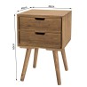 SECONDE MAIN - Chevet scandi bois marron 2 tiroirs Sapin ANDY