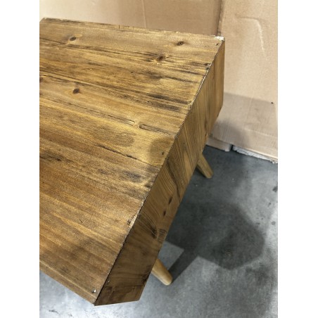 SECOND HAND - Scandi bedside table brown wood with 2 drawers, pine ANDY