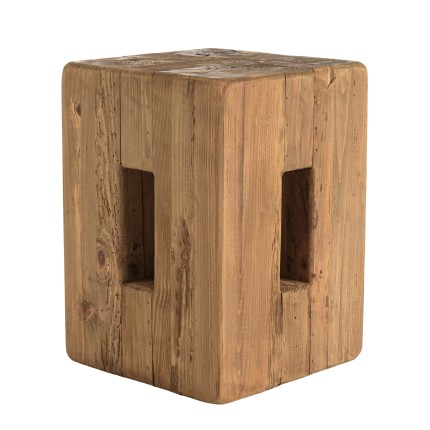 Tabouret carré 30x30cm bois Pin recyclé SANDY