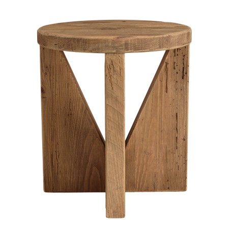 Round stool 40x40cm recycled pine wood SANDY