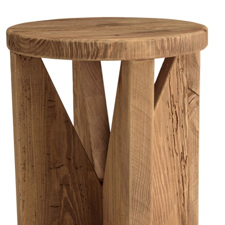 Round stool 40x40cm recycled pine wood SANDY