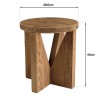 Tabouret rond 40x40cm bois Pin recyclé SANDY