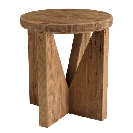 Tabouret rond 40x40cm bois Pin recyclé SANDY