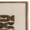 Wall decoration in recycled pine with geometric patterns, 62 x 62 cm