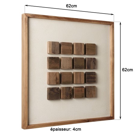 Recycled pine wall decoration - geometric patterns 62x62cm