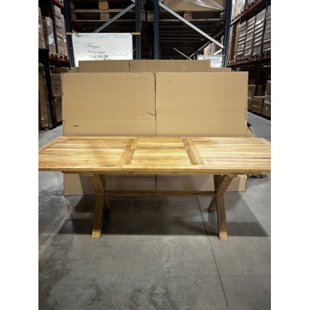 SECONDE MAIN - Table rectangulaire pieds croisés extensible 180/240 x 100 cm
