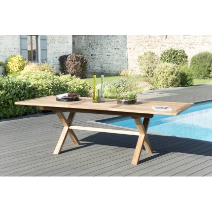 SECONDE MAIN - Table rectangulaire pieds croisés extensible 180/240 x 100 cm