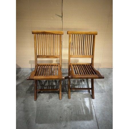 SECONDE MAIN - Lot de 2 chaises en teck huilé