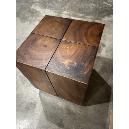 SECONDE MAIN - Table d'appoint carrée SAM bois Suar 38x38cm