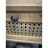 CHARLIE Brown Bedside Table with Cane Effect Drawer