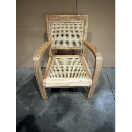 DAK Light Brown Mindi Armchair with Cane Seat