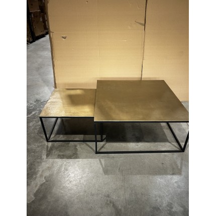 JOHAN - Set of 2 Nesting Tables in Gold Aluminum