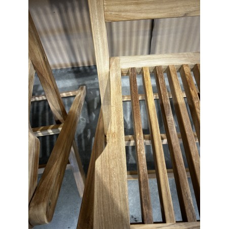 SECONDE MAIN - Ensemble de 2 chaises de jardin Java en bois Teck