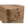 SANDY - Coffre rangement marron bois Pin recyclé poignées métal noir