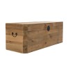 SANDY - Coffre rangement marron bois Pin recyclé poignées métal noir