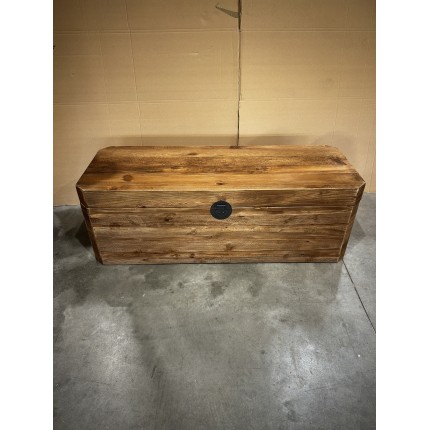 SANDY Brown Storage Chest - Recycled Pine with Black Metal Handles