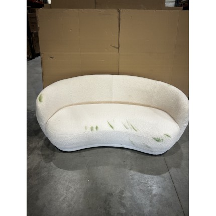 LEOPOLD - 3-seater Beanbag Sofa in Ecru Bouclé Fabric