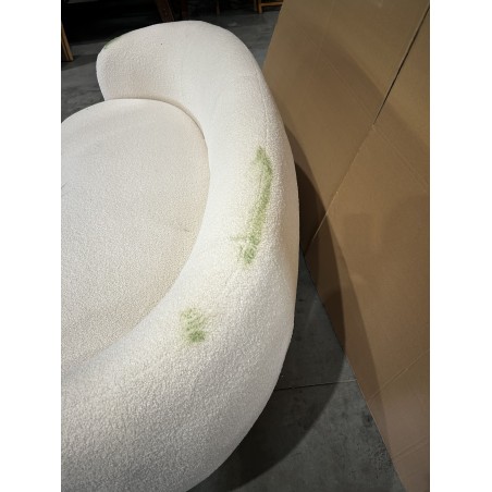 LEOPOLD - 3-seater Beanbag Sofa in Ecru Bouclé Fabric