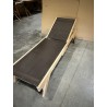 FUN Taupe Textilene Sun Lounger in Teak Wood - Premium Quality