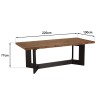 DANDY - Table à manger rect. 220x100cm bois Pin recyclé