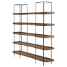 5-tier shelf unit in recycled pine with metal frame - DANDY