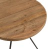 DANDY - Table basse ronde 70x70cm bois Pin recyclé et pieds métal noir