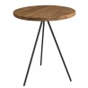 DANDY - Table basse ronde 70x70cm bois Pin recyclé et pieds métal noir