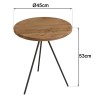 DANDY - Table basse ronde 70x70cm bois Pin recyclé et pieds métal noir
