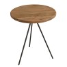 Round coffee table 70x70cm recycled pine wood and black metal legs - DANDY