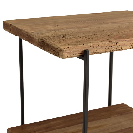 DANDY - Table d'appoint rect. 50x42cm bois Pin recyclé et pieds métal