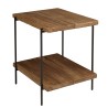 DANDY - Table d'appoint rect. 50x42cm bois Pin recyclé et pieds métal