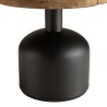 Table d'appoint ronde 50x50cm bois Pin recyclé pied métal noir