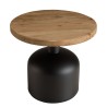 Table d'appoint ronde 50x50cm bois Pin recyclé pied métal noir