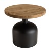 Table d'appoint ronde 50x50cm bois Pin recyclé pied métal noir