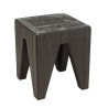 DANDY - Tabouret carré noir 35x35cm bois Pin recyclé