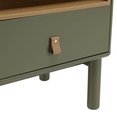 Chevet vert 1 tiroir et 1 niche en bois naturel ETHAN