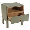 Chevet vert 1 tiroir et 1 niche en bois naturel ETHAN