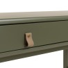 Bureau vert 2 tiroirs et 1 niche en bois naturel  - ETHAN