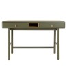 Bureau vert 2 tiroirs et 1 niche en bois naturel  - ETHAN