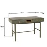 Bureau vert 2 tiroirs et 1 niche en bois naturel  - ETHAN
