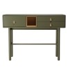 Green console table with 3 drawers and 1 niche in natural wood - ETHAN