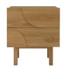 Chevet couleur naturelle 2 tiroirs décor motif arrondi - ETHAN