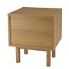 Natural-coloured bedside table with 2 drawers and rounded motif decoration - ETHAN