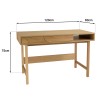 Bureau couleur naturelle 1 tiroir décor motif arrondi 1 niche - ETHAN