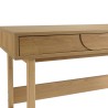 Natural colour desk with 1 drawer, rounded pattern decoration and 1 niche - ETHAN