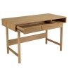 Natural colour desk with 1 drawer, rounded pattern decoration and 1 niche - ETHAN