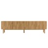 Meuble TV couleur naturelle 4 portes décor motif arrondi - ETHAN