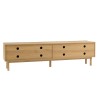 Meuble TV couleur naturelle 4 portes décor motif arrondi - ETHAN